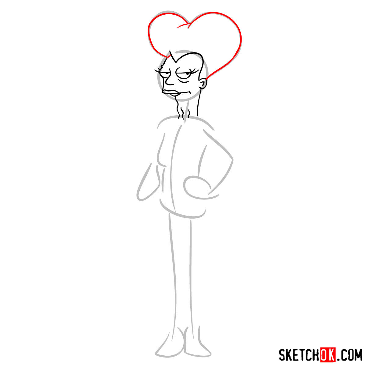 How to draw Mom from Futurama - step 04